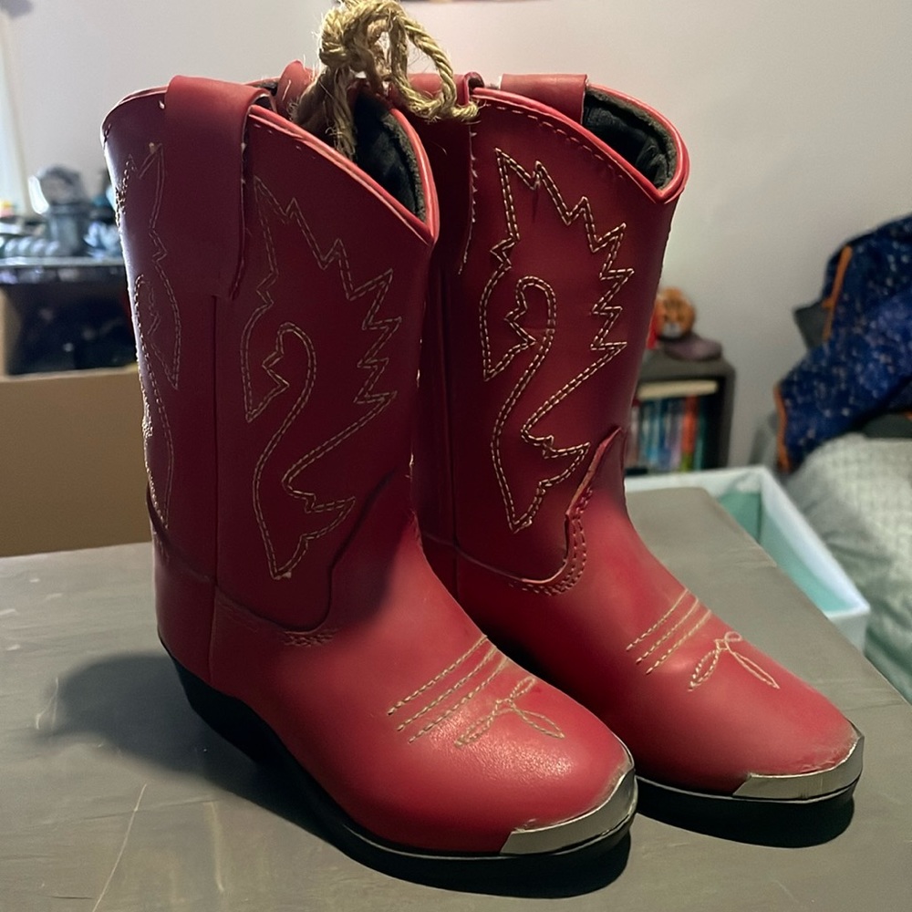 Tiny red vintage western boots